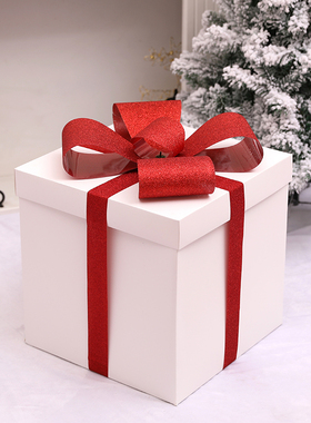 圣诞节装饰白色礼包礼盒礼物盒堆头商场橱窗布置道具圣诞美陈用品