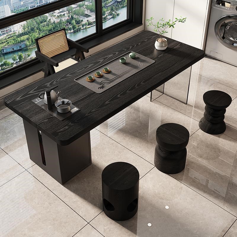 全实木阳台茶桌椅组合亚克力茶台家用客厅小型一体泡茶桌