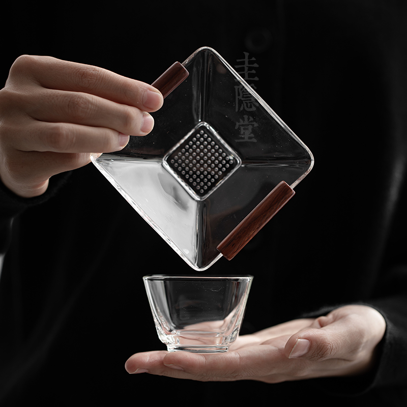 圭隐堂加厚耐热玻璃茶漏茶滤器日式家用茶叶过滤网功夫茶道零