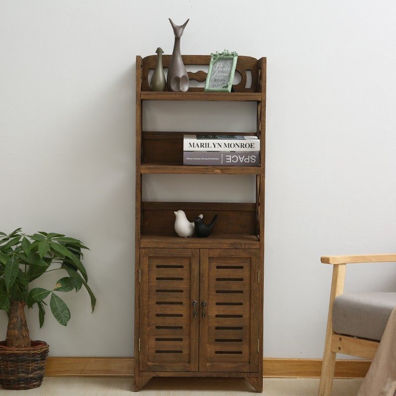 田园大号门架实木家具双书书柜展复柜储物柜置物柜示古柜子书架