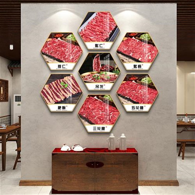 火锅店墙面装饰挂画牛肉店装饰画分割分解部位图宣传图片墙贴壁画图片