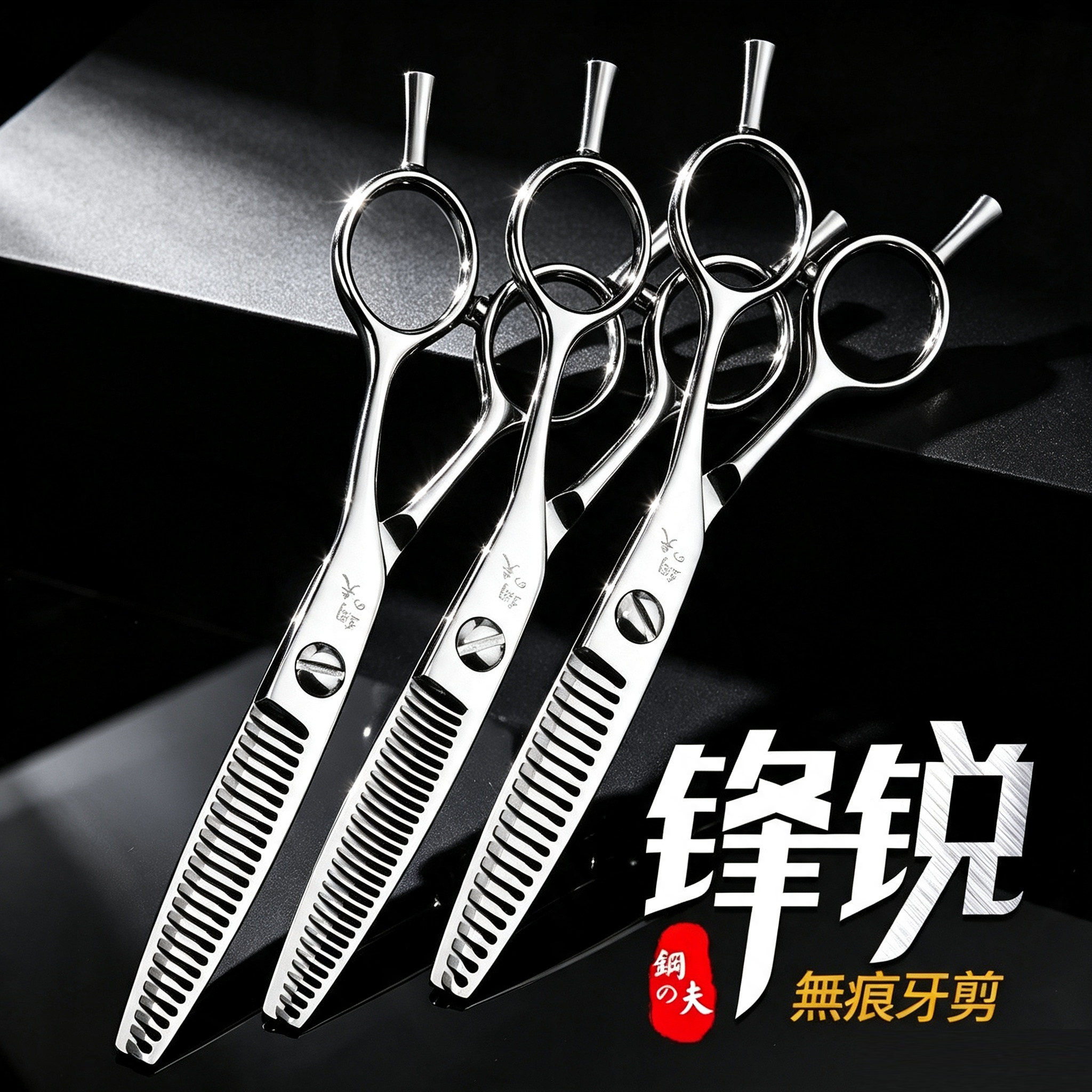 钢夫锋锐理发剪刀美发剪专业理发工具剪头发无痕牙剪打薄剪理发师