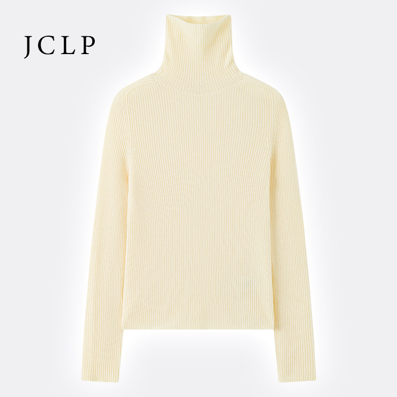 JCLP金纯良品 100%山羊绒翻领修身针织打底衫毛衣25年冬新款女