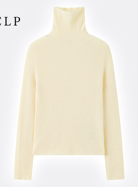 JCLP金纯良品 100%山羊绒翻领修身针织打底衫毛衣25年冬新款女