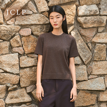 JCLP金纯良品 100%山羊绒 经典百搭纯色圆领T恤 短袖针织衫上衣女