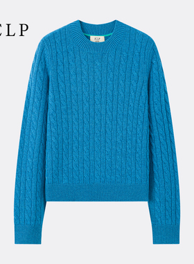 JCLP金纯良品 匠心经典麻花绞花山羊绒长袖针织套头衫女新年毛衣