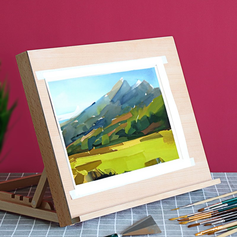 榉木制桌面画架台式可调节迷你画架折叠便携可收纳画箱画盒画板架