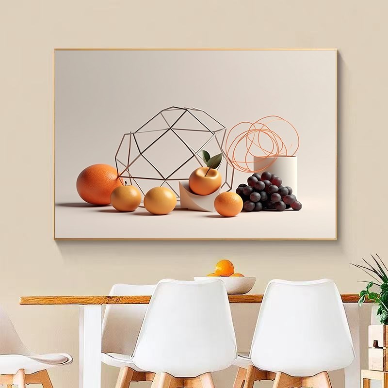 餐厅装饰画现代简约饭厅墙面装饰壁画客厅挂画水果画创意酒杯墙画图片