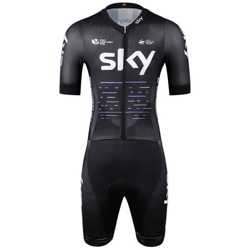 2020新品 sky天空车队山地公路定制男女竞赛训练套装骑行服全开式