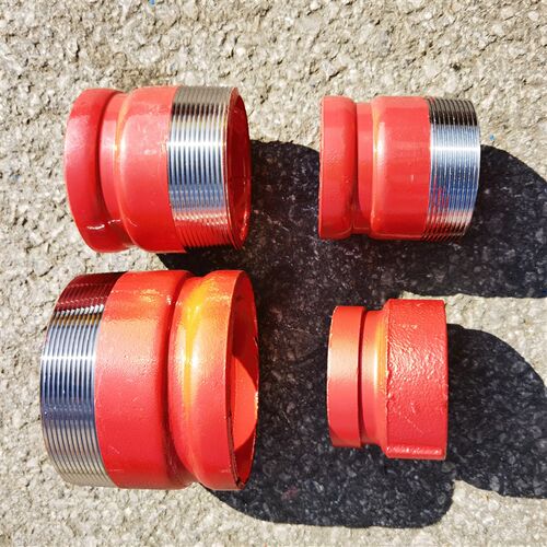 消防沟槽转换丝扣接头DN65直接消防栓76沟槽变螺纹接头内外丝配件