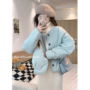 今年流行冬季新款短款面包羽绒服女短款小个子轻薄90白鸭绒外套