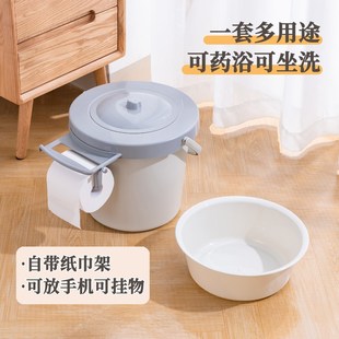 坐便桶加厚蹲便塑料孕妇老年人卧室简易便桶通用座便神器成人