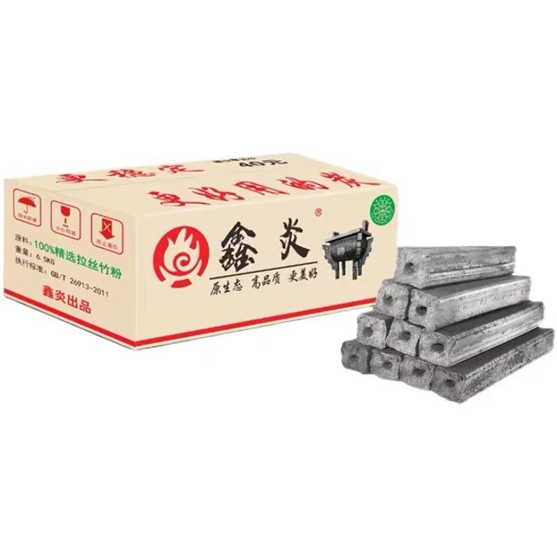 鑫炎高温竹炭 商用机制炭烧烤店火锅店滴油不起火竹碳19斤/箱