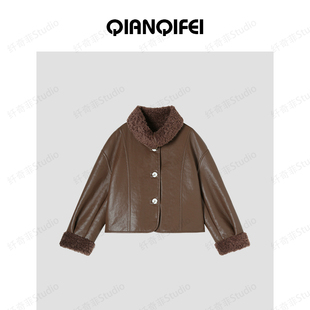 chao好看毛毛翻领短外套 新款 复古闪回 TK5011 28F