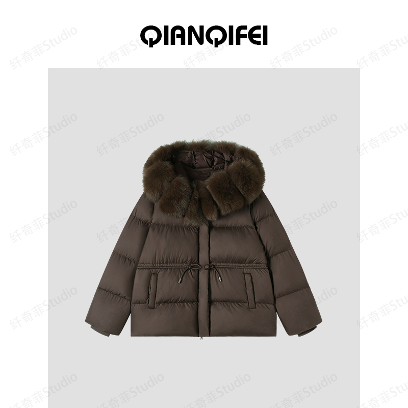 11-29H 新款轻奢大毛领连帽宽松蓬蓬鹅绒外套 TK5153