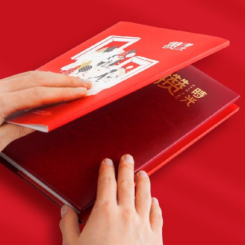 全家福相册定制情侣结婚婚纱皮质烫金纪念册PVC退休高端收藏影集