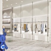 服装 店展示架顶天立地不锈钢高档婚纱旗袍礼服专用挂衣杆陈列货架