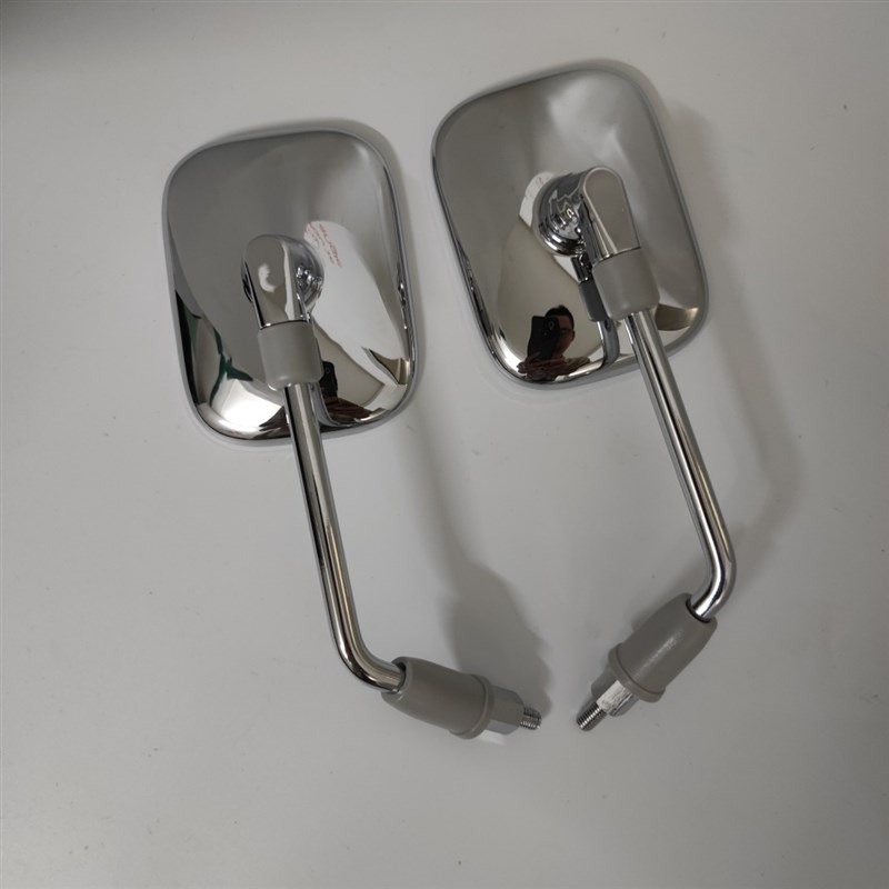 复古圆形后视镜方形倒车镜小牛改装反光镜摩托车通用全金属后视镜