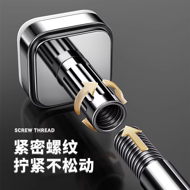 伸缩免打孔阳台家用加粗加厚晾衣杆不锈钢晾衣架神器微波炉清洁器
