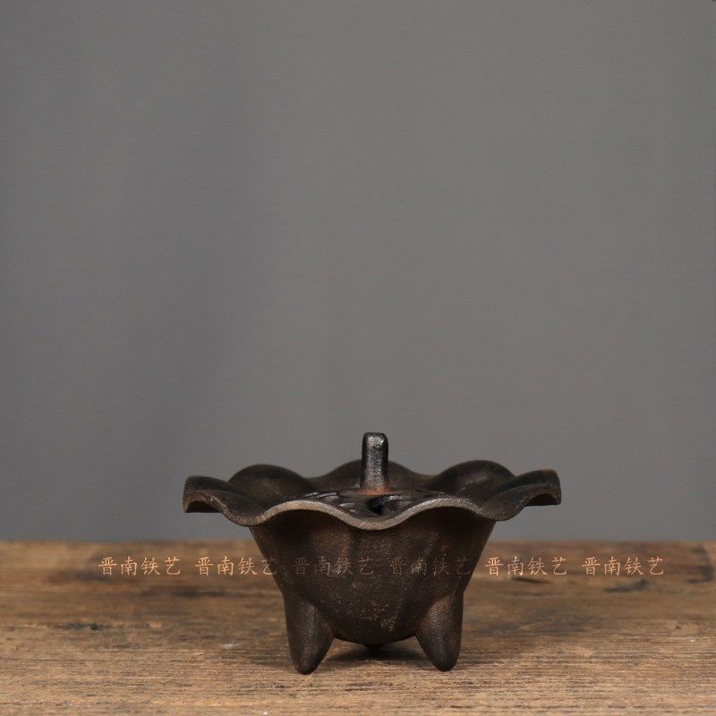 古玩古董铁器铸铁案头荷叶薰炉复古怀旧精致雅居茶社摆件,家居饰品,桌面摆件,淘宝优惠券,粉丝福利购,淘宝优惠卷