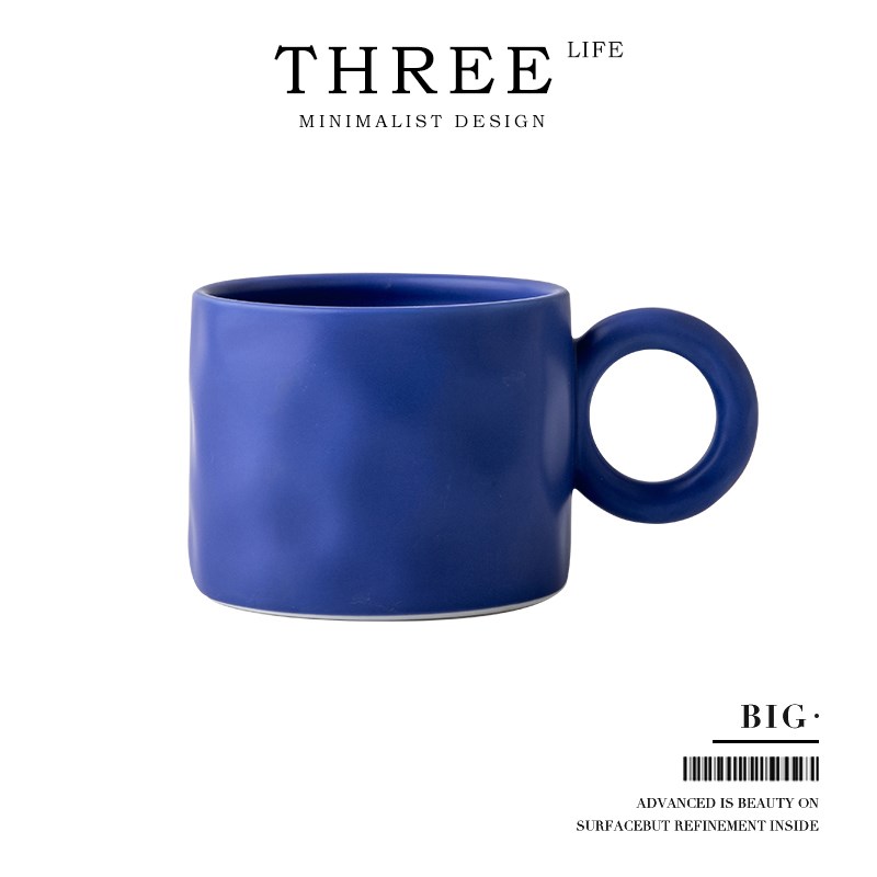 TlifeBig杯具美式复古手捏马克杯咖啡杯家用杯子陶瓷  大耳