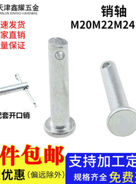 GB882平头带孔圆柱定位销带孔销钉b型销轴T型插销钉M20M22M24M30