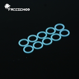 FREEZEMOD G1/4外螺纹密封圈夜光蓝色 硅胶材质10只装MFQ-G1520B