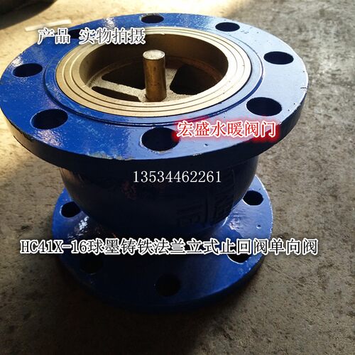HC41X-16球墨水管道逆止阀立式对夹式消音止回阀法兰单向止回阀