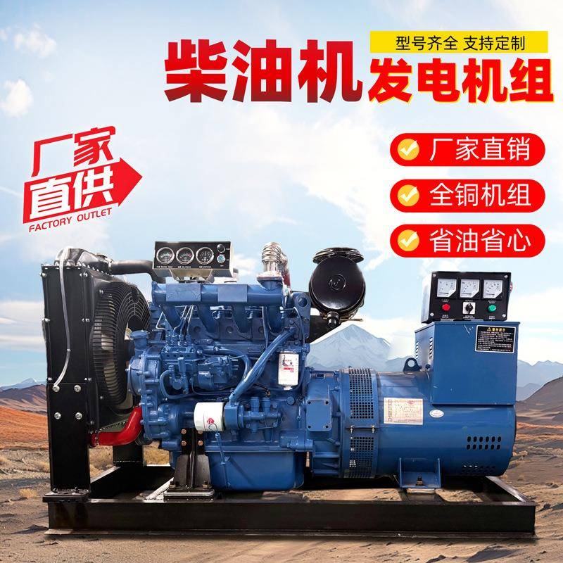 三相柴油发电机组50KW100千瓦500KW380V220v备用应急养殖工业工程