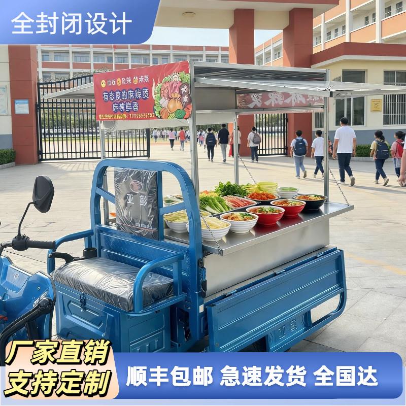 电动三轮车摆摊专用可调节三轮车带雨棚架子炸串架子可订做架子