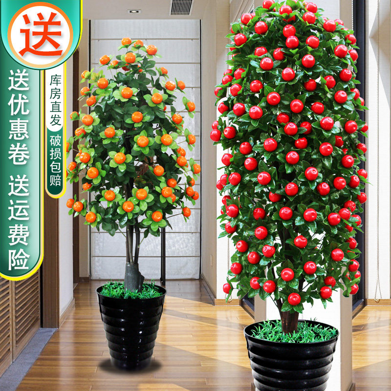 假树金桔果树花艺植物盆景大型客厅装饰花仿真绿植假花盆栽发财果