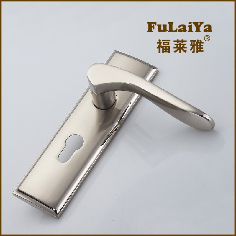 单舌锁卧室静音门锁具家用房门锁门把手卫生间锌合金面板孔距140