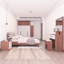 平子集北欧简约卧室套房单人床衣柜梳妆台床头柜组合ENF板材