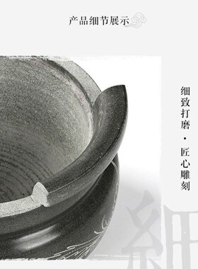 青石香炉石头家用室内供奉插香供佛大号寺院祠堂香薰炉烧香焚香炉