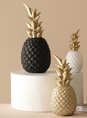 北欧风金色菠萝模型摆设简约凤梨客厅家居酒柜软装装饰品玄关摆件