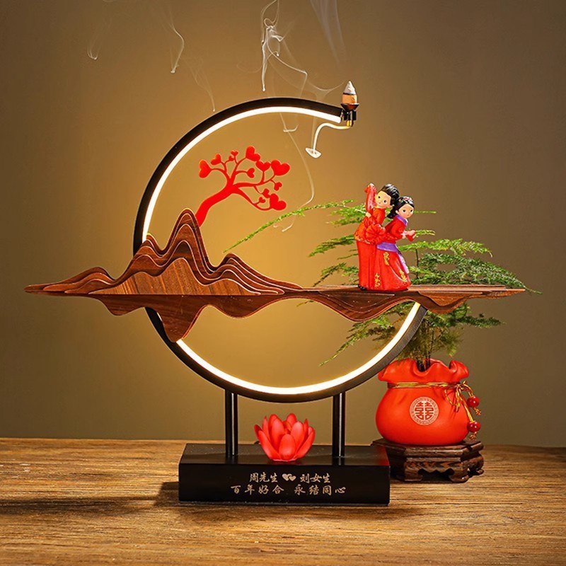 闺蜜结婚新婚礼物婚庆娃娃布置梳妆台装饰用品婚房卧室灯摆件