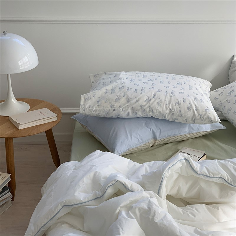 ca蓝色猫咪印花信封款全棉ns单人清新*7