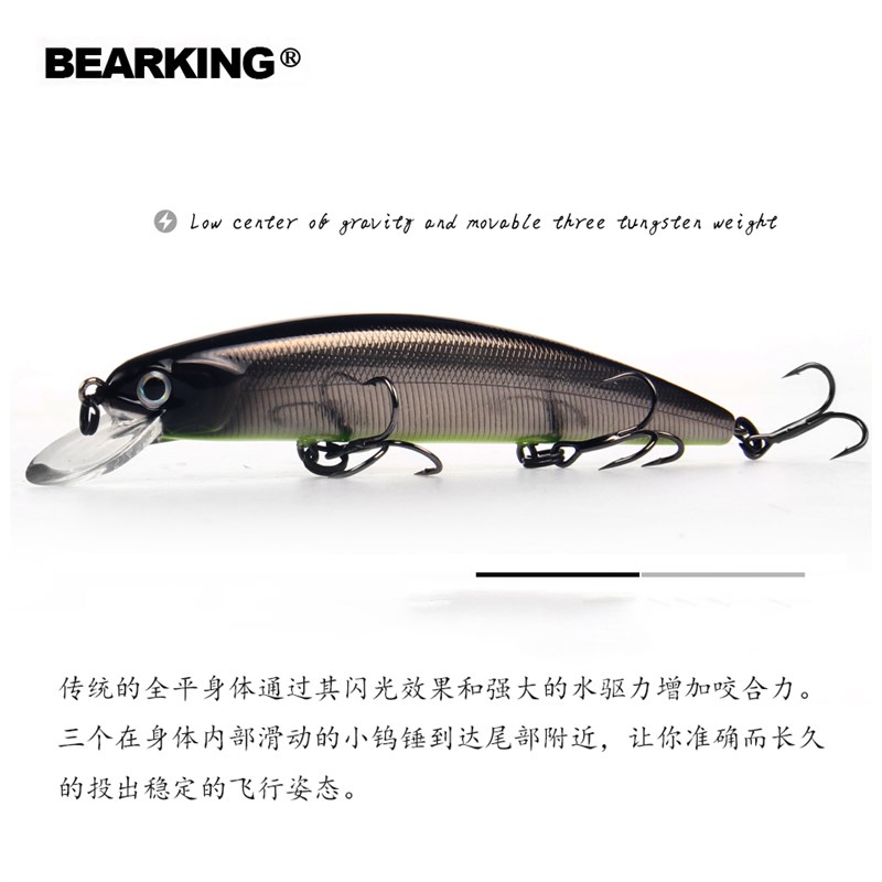 熊王路亚饵阿鲁纳悬浮缓沉米诺假饵11cm17g翘嘴黑鱼白条远投淡水