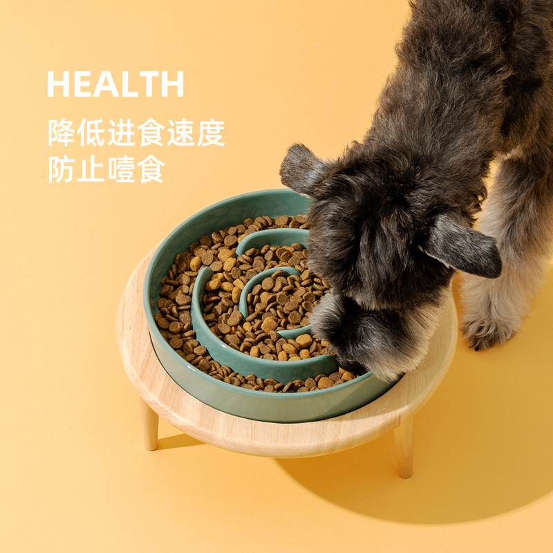 宠物碗慢食碗狗盆猫盆狗碗陶瓷猫咪护颈狗粮碗增高中大型犬慢食盆