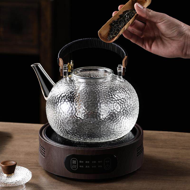 耐高温玻璃茶壶大容量家用加厚泡茶烧水壶电陶炉专用提梁煮茶壶2L
