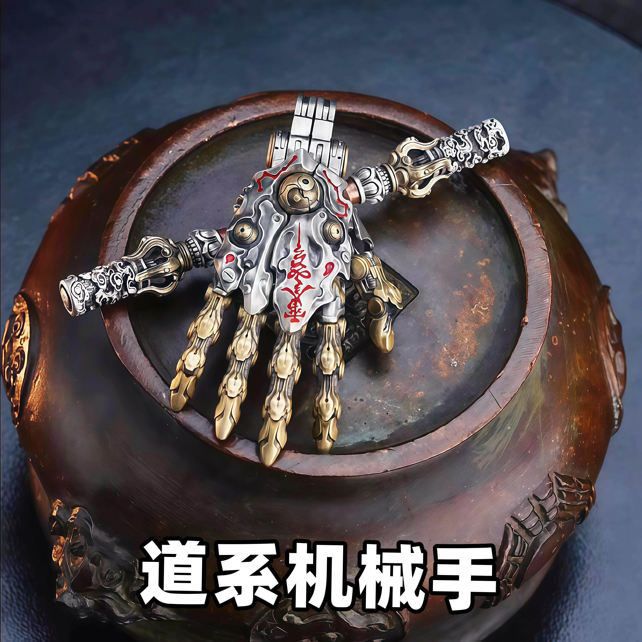 道系机械手吊坠钥匙扣挂件项链配饰解压高级感工位摆件桌面装饰品