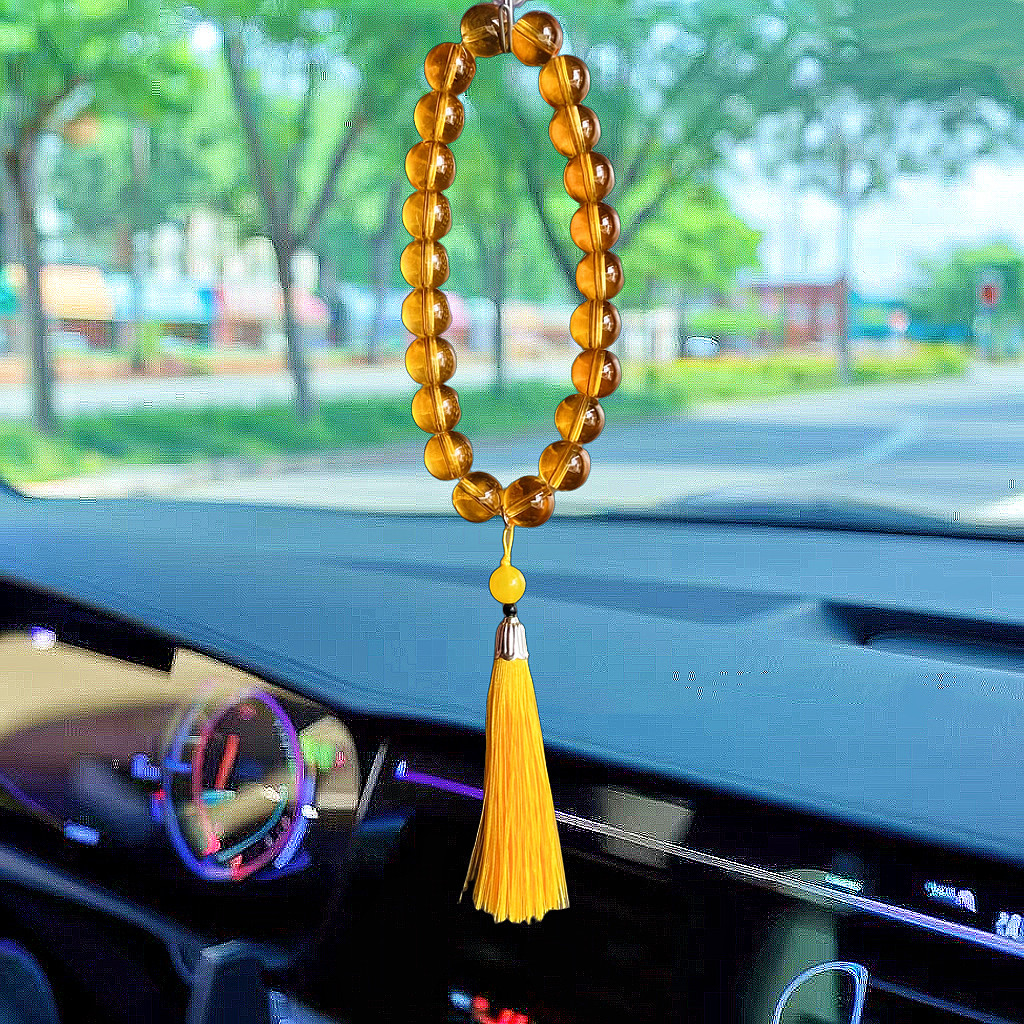极简风〈金水晶〉好运招财玻璃水晶汽车挂饰车内装饰品招财送福袋