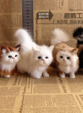 仿真叫咪动猫会物摆件结婚礼品创意y家居安装客厅摆件饰品