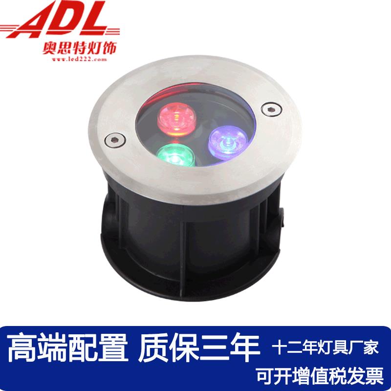 led水底地埋灯防水泳池喷泉景观灯不锈钢浴池射灯3W56W9W水底景观