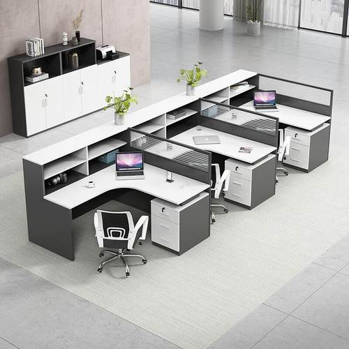 职员办公桌简约现代4/6人工位桌屏风卡座办公室桌椅组合办公家具