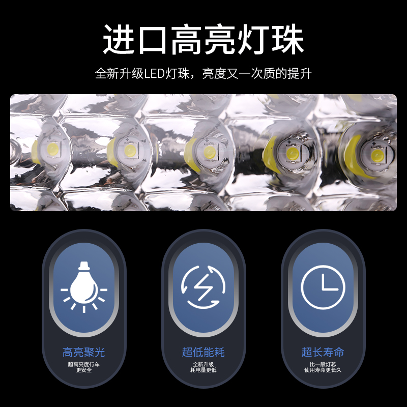 四轮车前大灯外置超亮LED灯泡48V60V远近光灯24V货车边灯电动车灯