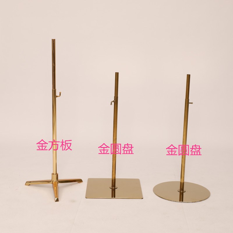 可调节模特道具服装店实木大方板圆盘底座支架衣架万向轮三角假人