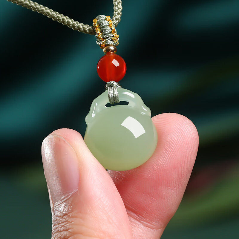 迎淇轩和田玉吊坠福袋玉吊坠女款平安扣玉佩玉坠七夕情人节礼物