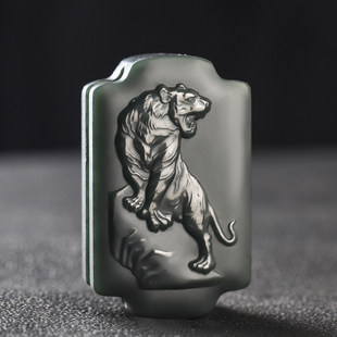 新疆和田玉塔青玉一细料十二生肖皮带扣男士玉腰扣玉石腰佩精雕