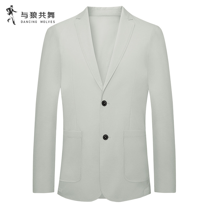【商场款】与狼共舞休闲单西男2026夏季款易打理修身弹力西服外套